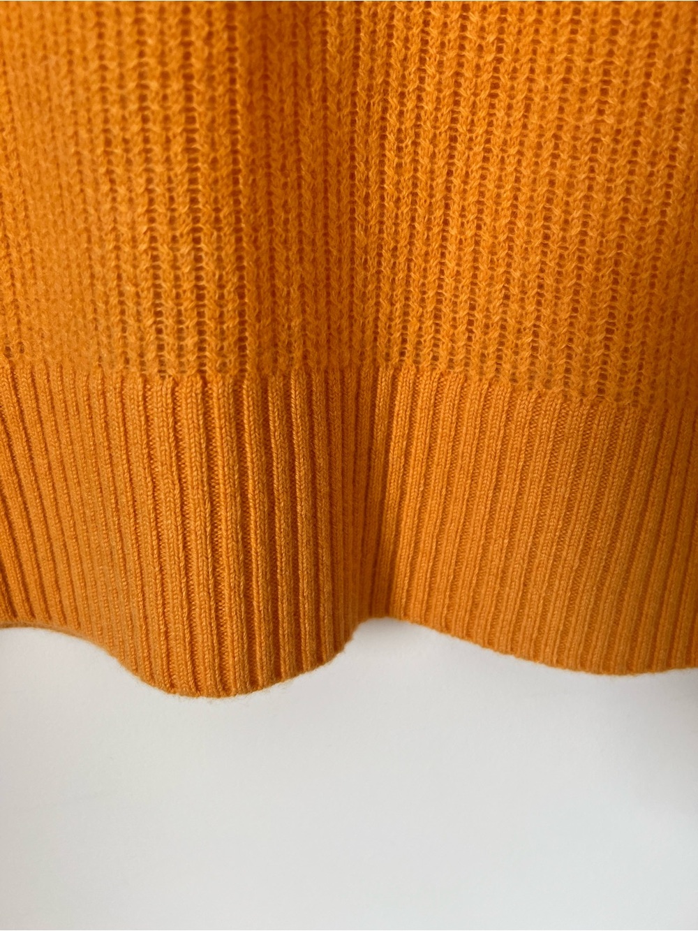 White & Warren 100% Cashmere Fine Knit Crewneck Sweater - Bright Fall Orange - Picture 9 of 12